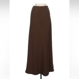 Vintage Kleinfeld Brown Maxi Skirt - High Waisted Formal A-Line - Size M